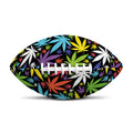 Colorful Weed Leaf Pattern Print Rugby Ball