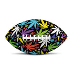 Colorful Weed Leaf Pattern Print Rugby Ball