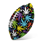 Colorful Weed Leaf Pattern Print Rugby Ball