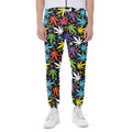 Colorful Weed Leaf Pattern Print Joggers