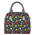 Colorful Weed Leaf Pattern Print Shoulder Handbag