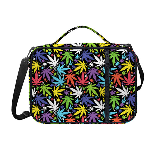 Colorful Weed Leaf Pattern Print Shoulder Strap Bible Bag