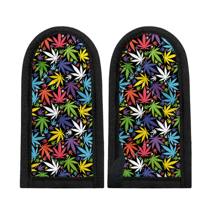 Colorful Weed Leaf Pattern Print Skillet Handle Cover