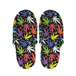 Colorful Weed Leaf Pattern Print Slippers