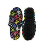 Colorful Weed Leaf Pattern Print Slippers