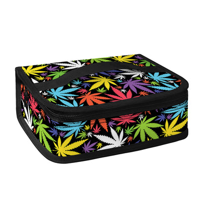 Colorful Weed Leaf Pattern Print Small Lunch Bag
