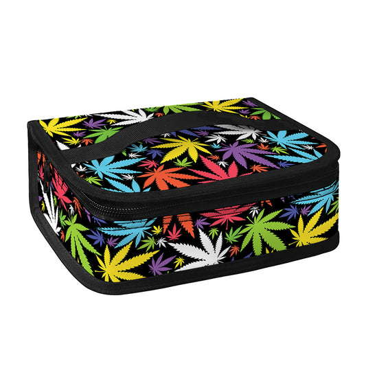 Colorful Weed Leaf Pattern Print Small Lunch Bag