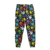 Colorful Weed Leaf Pattern Print Sweatpants