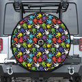Colorful Weed Leaf Pattern Print Tire Cover With Camera Hole