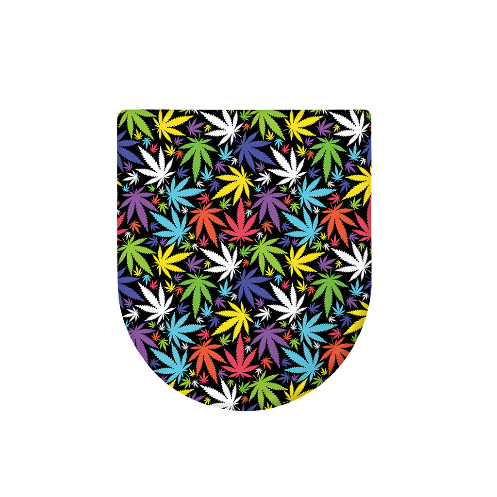 Colorful Weed Leaf Pattern Print Toilet Lid Cover