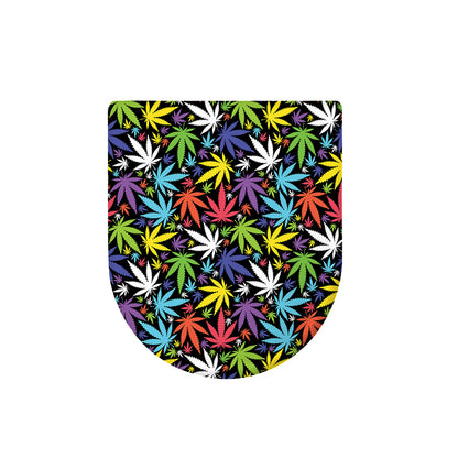 Colorful Weed Leaf Pattern Print Toilet Lid Cover