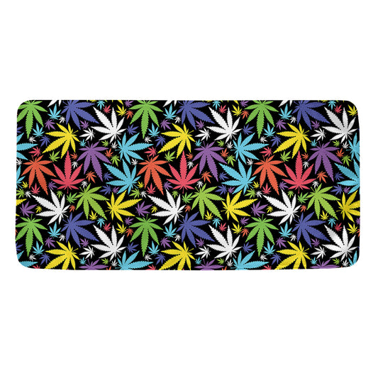 Colorful Weed Leaf Pattern Print Towel