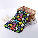 Colorful Weed Leaf Pattern Print Towel
