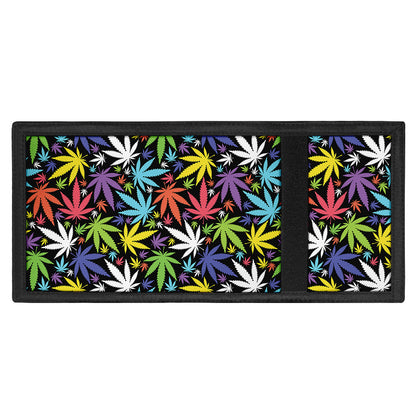 Colorful Weed Leaf Pattern Print Trifold Wallet