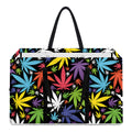 Colorful Weed Leaf Pattern Print Utility Tote Bag