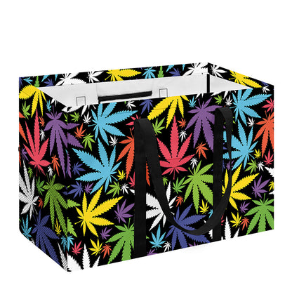 Colorful Weed Leaf Pattern Print Utility Tote Bag