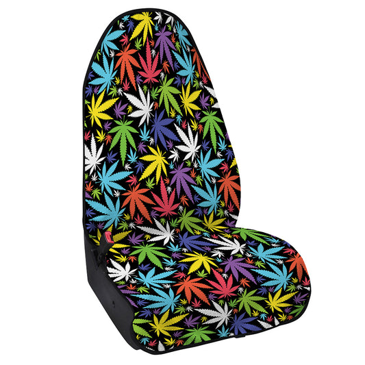 Colorful Weed Leaf Pattern Print Waterproof Car Seat Cover
