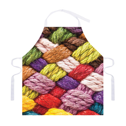 Colorful Wool Yarns Print Adjustable Apron