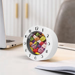 Colorful Wool Yarns Print Alarm Clock