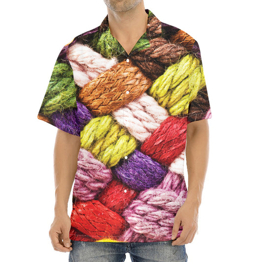 Colorful Wool Yarns Print Aloha Shirt