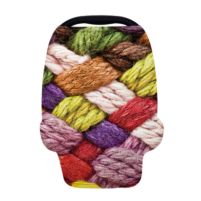 Colorful Wool Yarns Print Baby Seat Cover