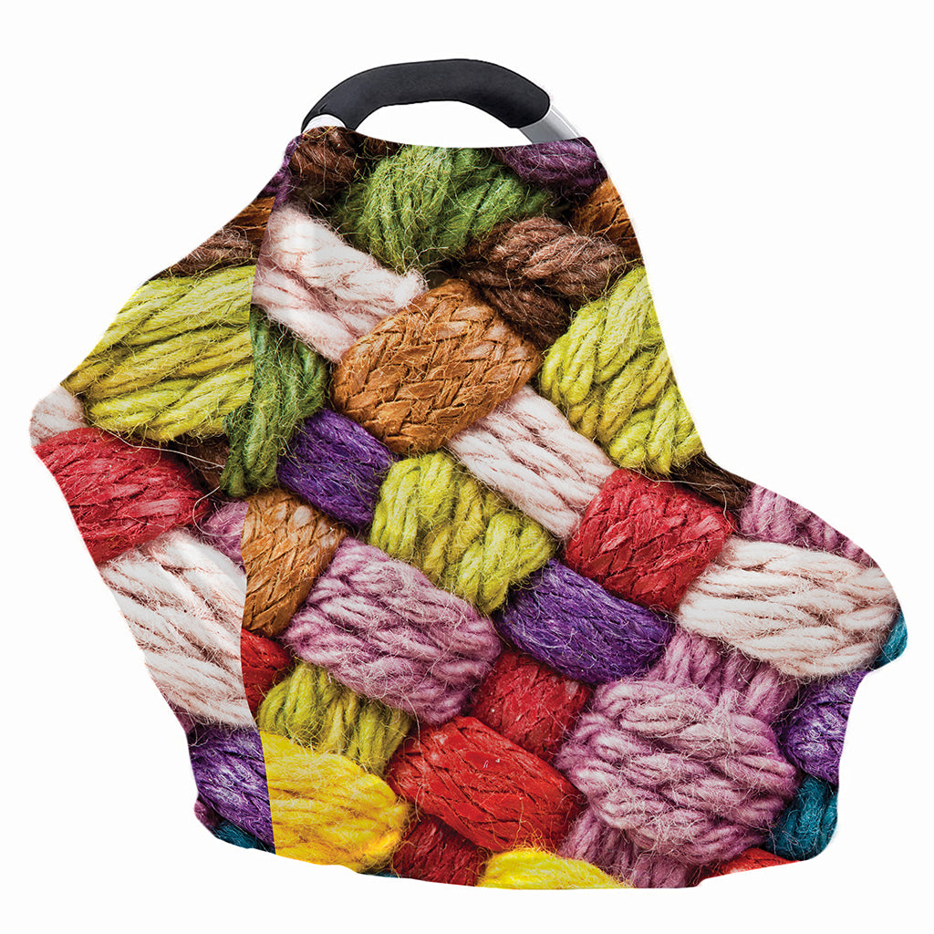 Colorful Wool Yarns Print Baby Seat Cover