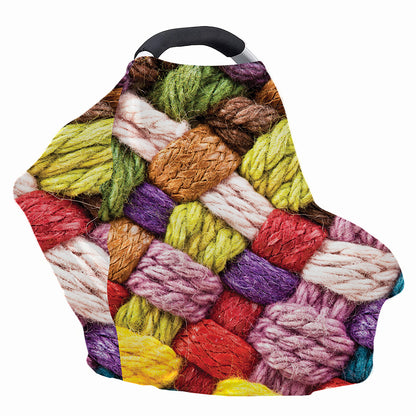 Colorful Wool Yarns Print Baby Seat Cover