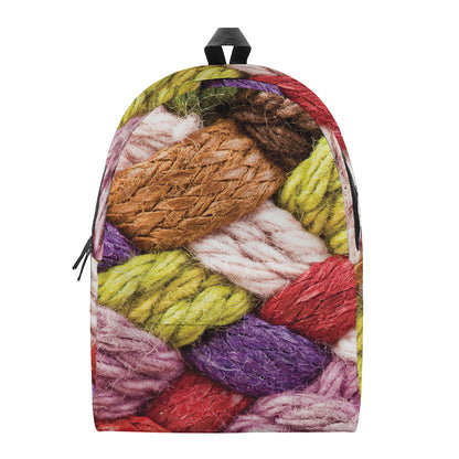 Colorful Wool Yarns Print Backpack