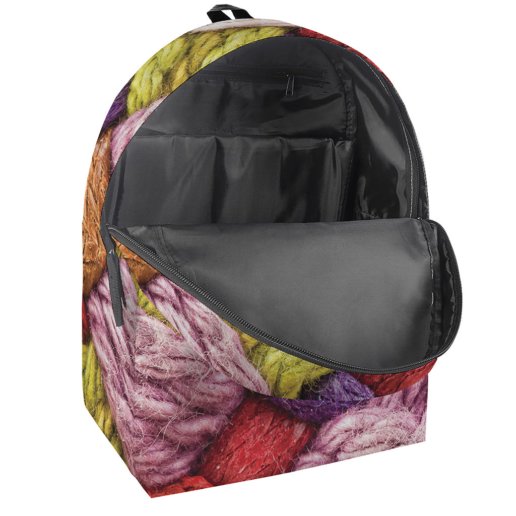 Colorful Wool Yarns Print Backpack