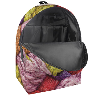 Colorful Wool Yarns Print Backpack