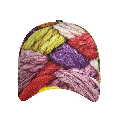 Colorful Wool Yarns Print Baseball Cap