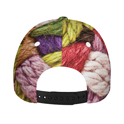 Colorful Wool Yarns Print Baseball Cap