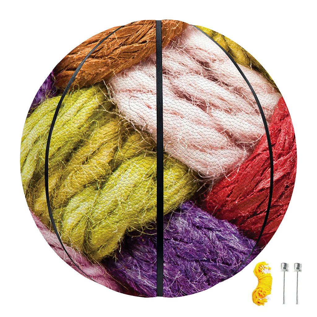 Colorful Wool Yarns Print Basketball