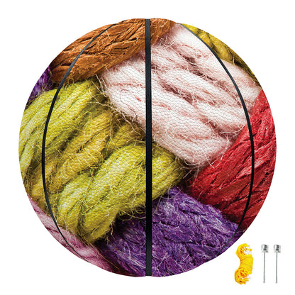Colorful Wool Yarns Print Basketball