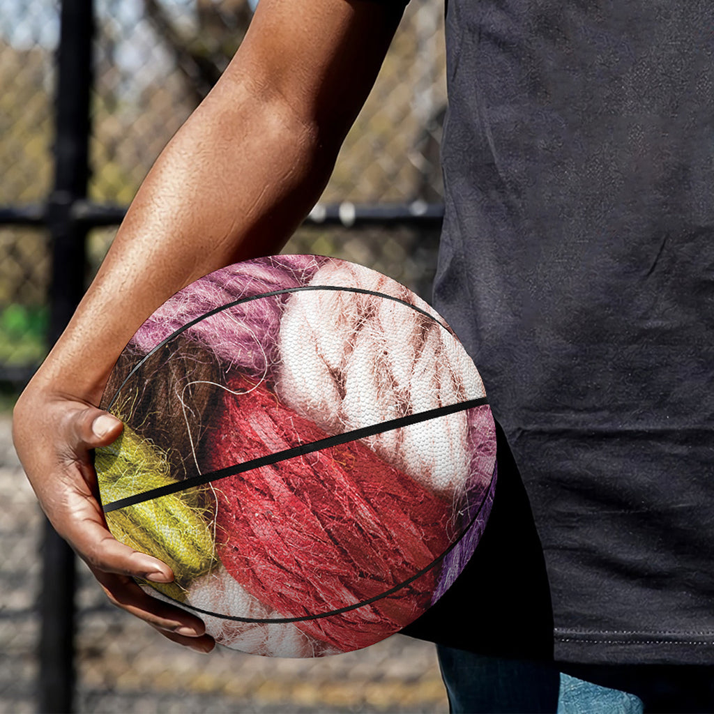 Colorful Wool Yarns Print Basketball