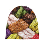 Colorful Wool Yarns Print Beanie