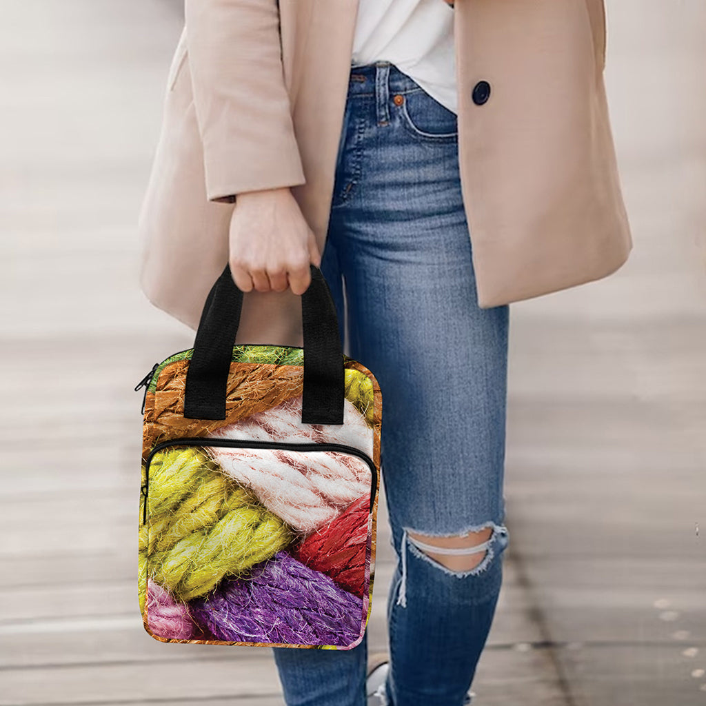 Colorful Wool Yarns Print Bible Tote Bag