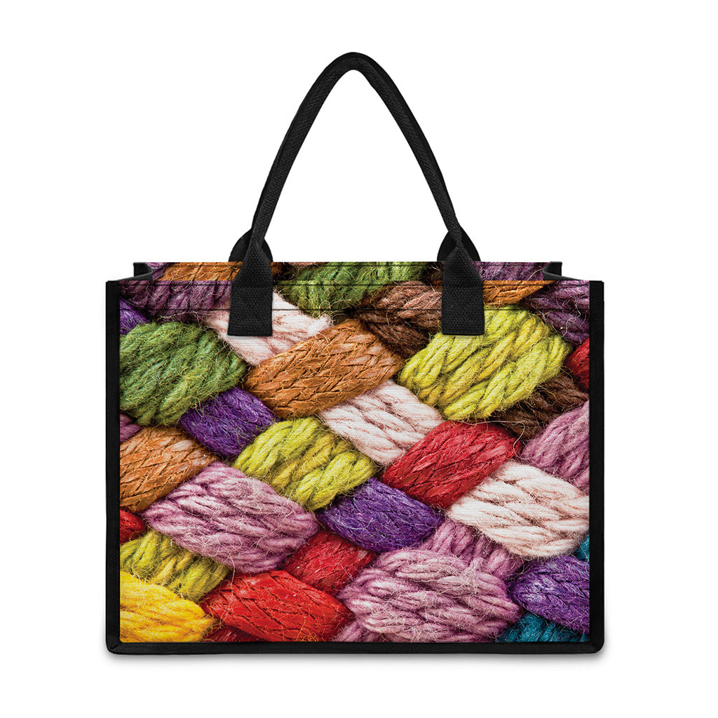 Colorful Wool Yarns Print Canvas Tote Bag