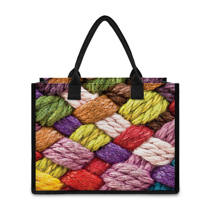 Colorful Wool Yarns Print Canvas Tote Bag