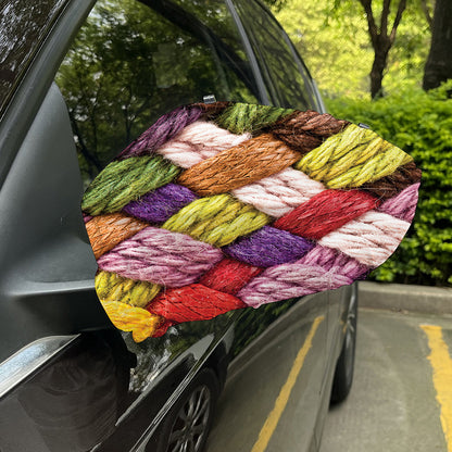 Colorful Wool Yarns Print Car Side Mirror Covers