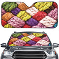 Colorful Wool Yarns Print Car Windshield Sun Shade