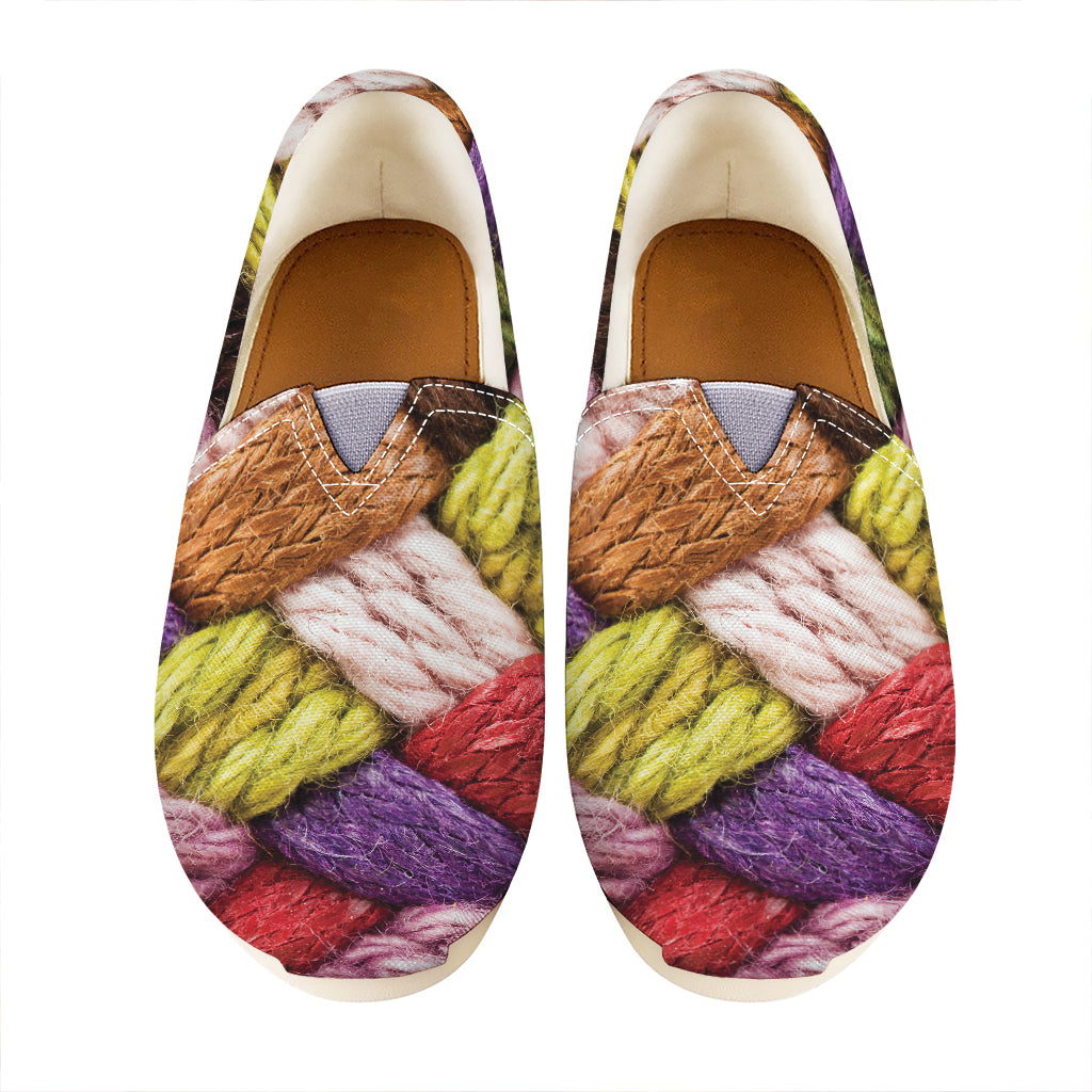Colorful Wool Yarns Print Casual Shoes