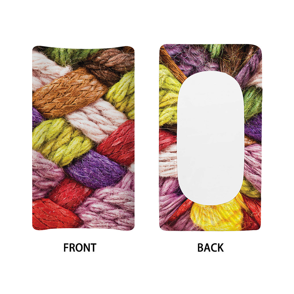 Colorful Wool Yarns Print Changing Pad Cover