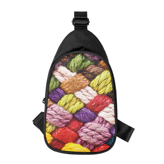 Colorful Wool Yarns Print Chest Bag