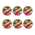 Colorful Wool Yarns Print Coaster Set
