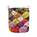 Colorful Wool Yarns Print Collapsible Laundry Basket