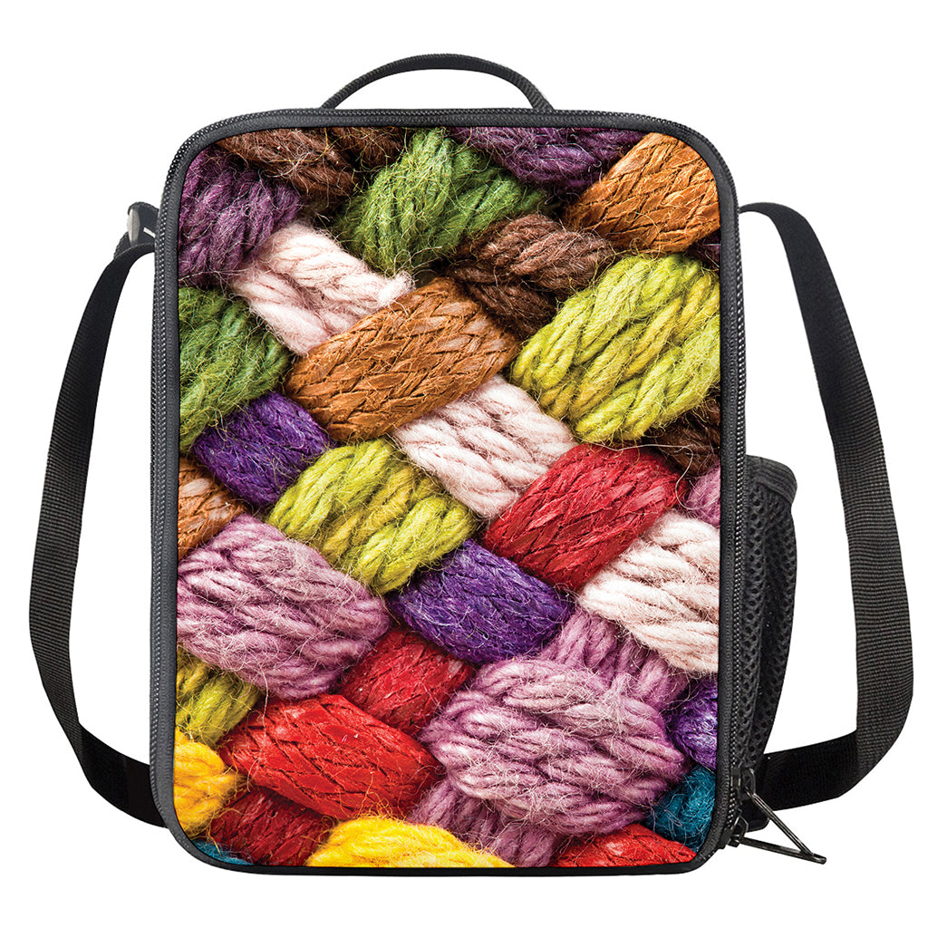 Colorful Wool Yarns Print Crossbody Lunch Bag