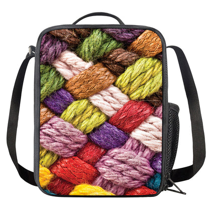 Colorful Wool Yarns Print Crossbody Lunch Bag