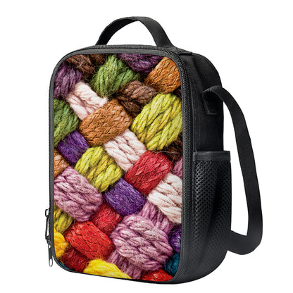 Colorful Wool Yarns Print Crossbody Lunch Bag