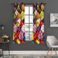 Colorful Wool Yarns Print Grommet Curtain Panels